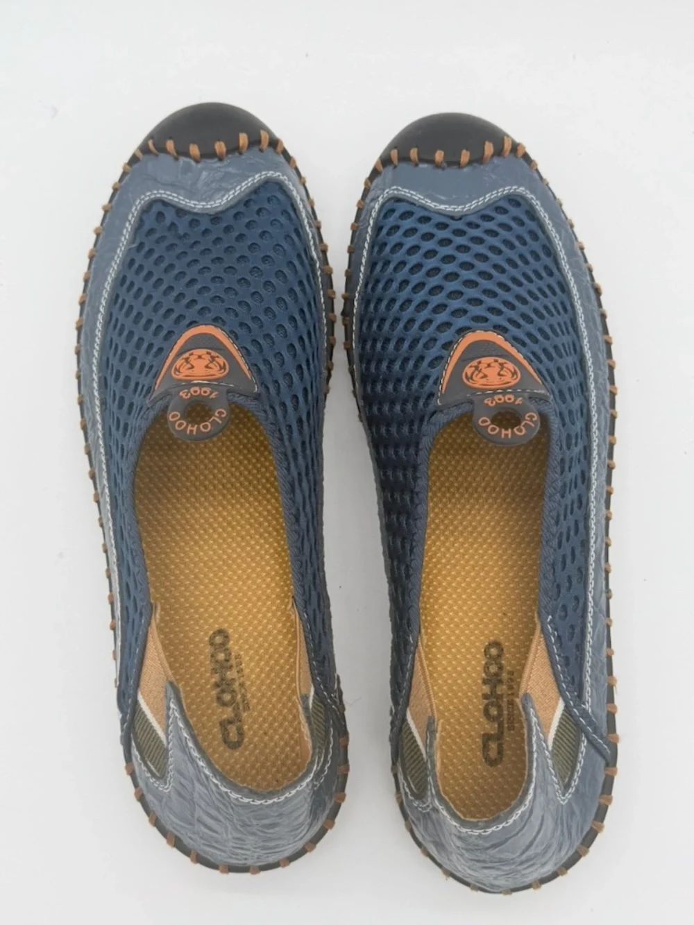 Clohoo Mens Mesh Slip On Loafers Blue Breathable Shoes Size 10 US 46 EU A9327